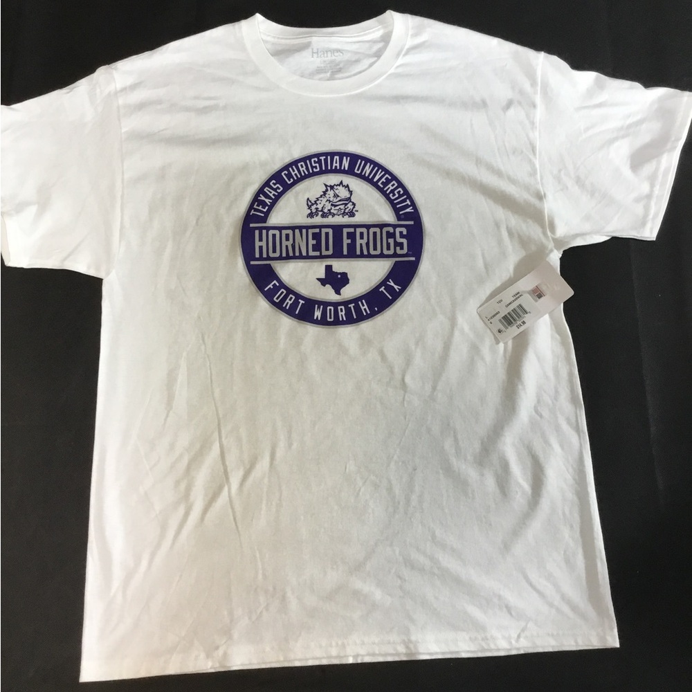 Texas Christian University Horned Frogs White Graphic Tee Unisez SZ L